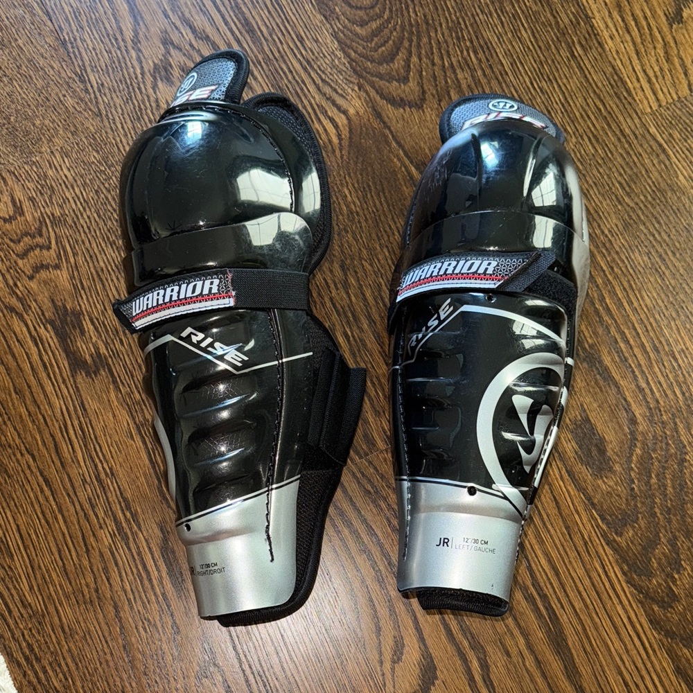 Warrior Black and Silver Shin Guards